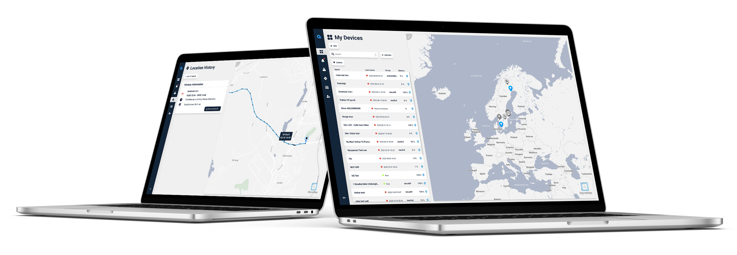 Image of laptop with web app